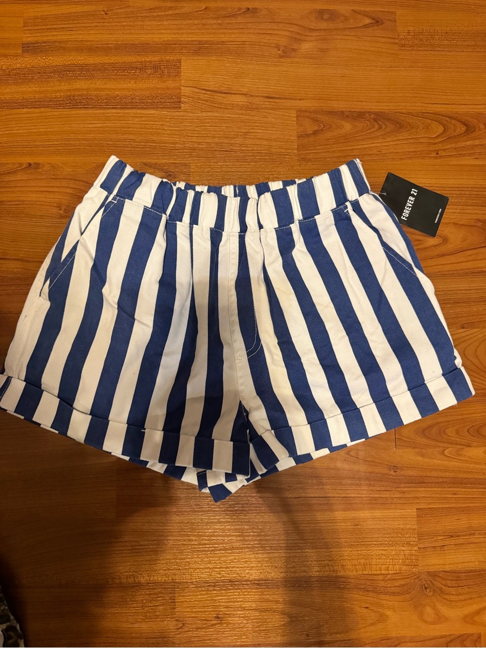 Forever 21 Blue and White Vertical Stripe Women’s Shorts